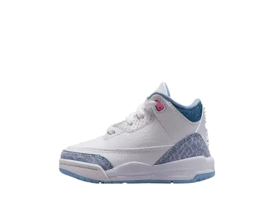 Nike TD Jordan 3 Retro "White/Cobalt Bliss/Football Grey/Pink Glow"
