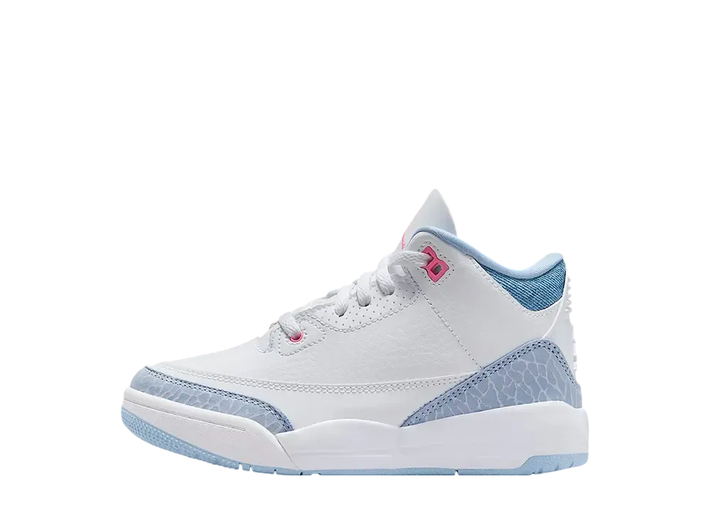 Nike PS Jordan 3 Retro "White/Cobalt Bliss/Football Grey/Pink Glow"