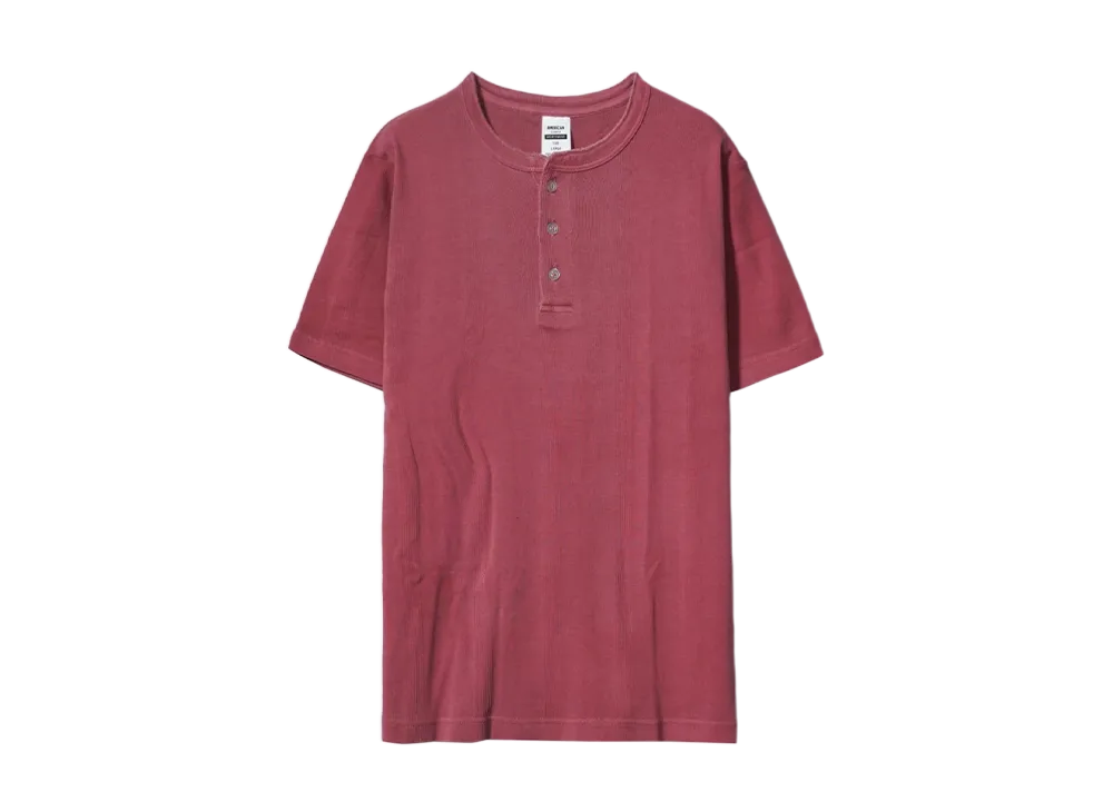 ANDFAMILYS Pigment Rib Henley Tee "BUR"