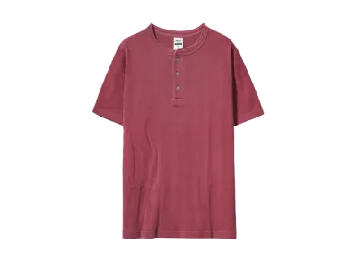 ANDFAMILYS Pigment Rib Henley Tee "BUR"