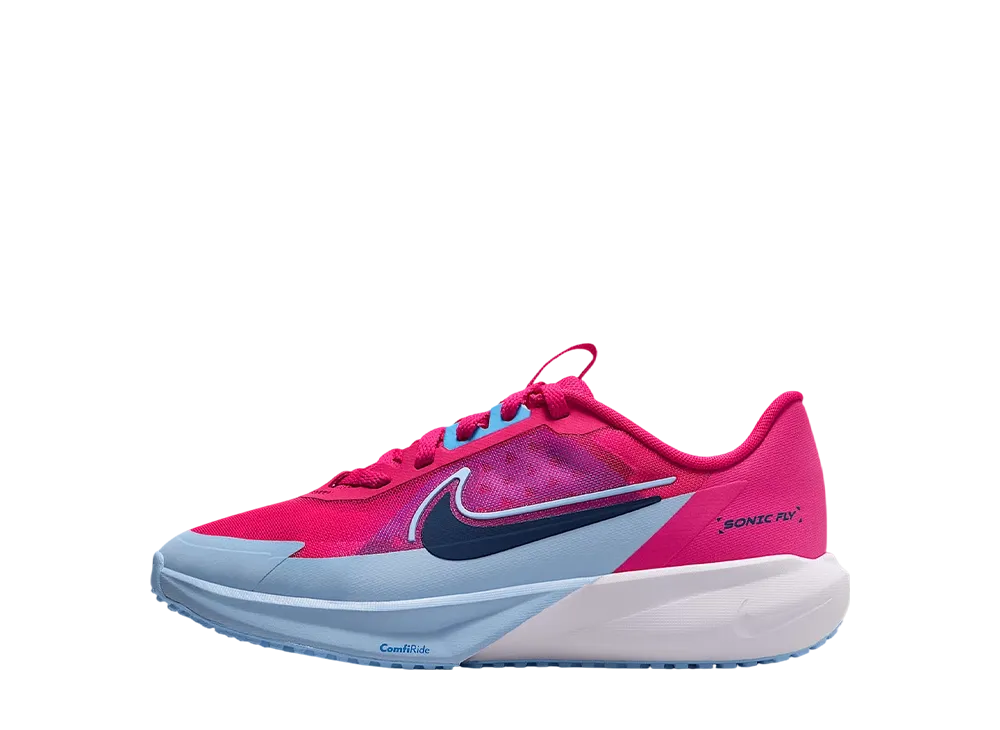 ナイキ GS ソニックフライ "ラッシュピンク/ユニバーシティブルー/アルミニウム/ブルーボイド" (キッズ)