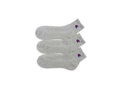 Champion 3Pair Quarter Length Socks (Half Pile) "Heather Gray"