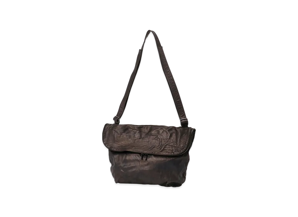 Yohji Yamamoto POUR HOMME Product Dyeing Horse Flap Shoulder Bag "Black"