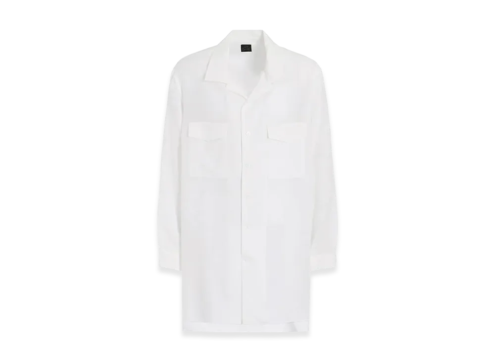 Yohji Yamamoto POUR HOMME Suit Cellulose Poplin CDH Open Collar Shirt "White"