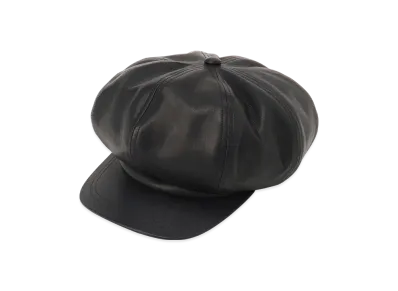 Yohji Yamamoto POUR HOMME Backlash Smooth Leather Casquette "Black"