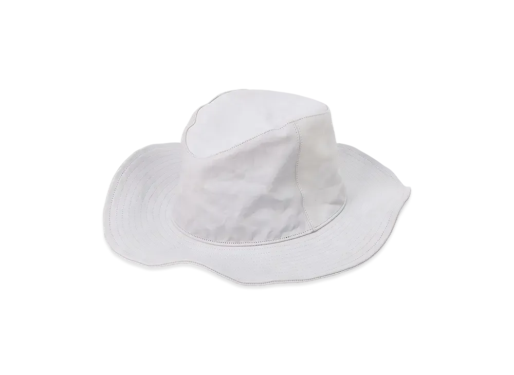 Yohji Yamamoto POUR HOMME Backlash Calf Skin Ten-Gallon Hat "White"