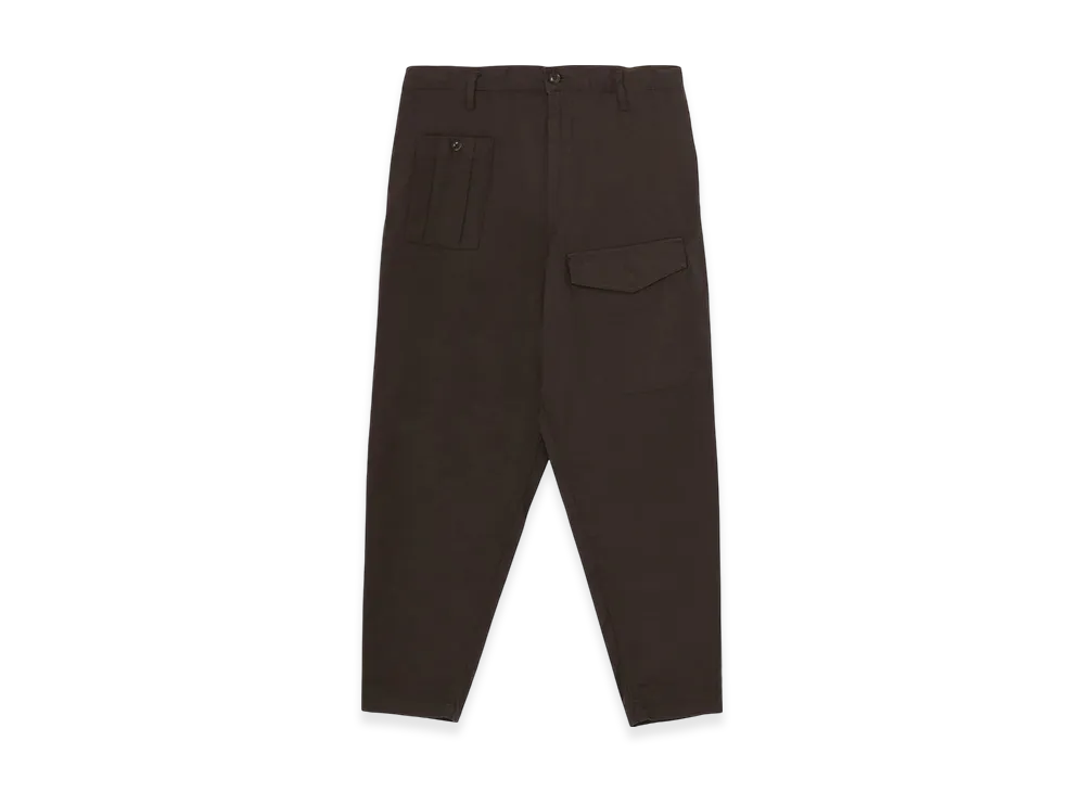 Yohji Yamamoto POUR HOMME Black Scandal Oxford No-Tuck Waist String Work Pants "Dark Brown"