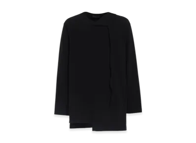 Yohji Yamamoto POUR HOMME Masterseed Single Jersey Assymetry Collar L Sleeve T "Black"