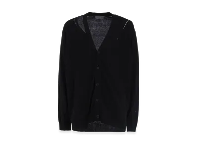 Yohji Yamamoto POUR HOMME 12G2P Jersey Dioganal Pattern Shoulder Slit V CD "Black"