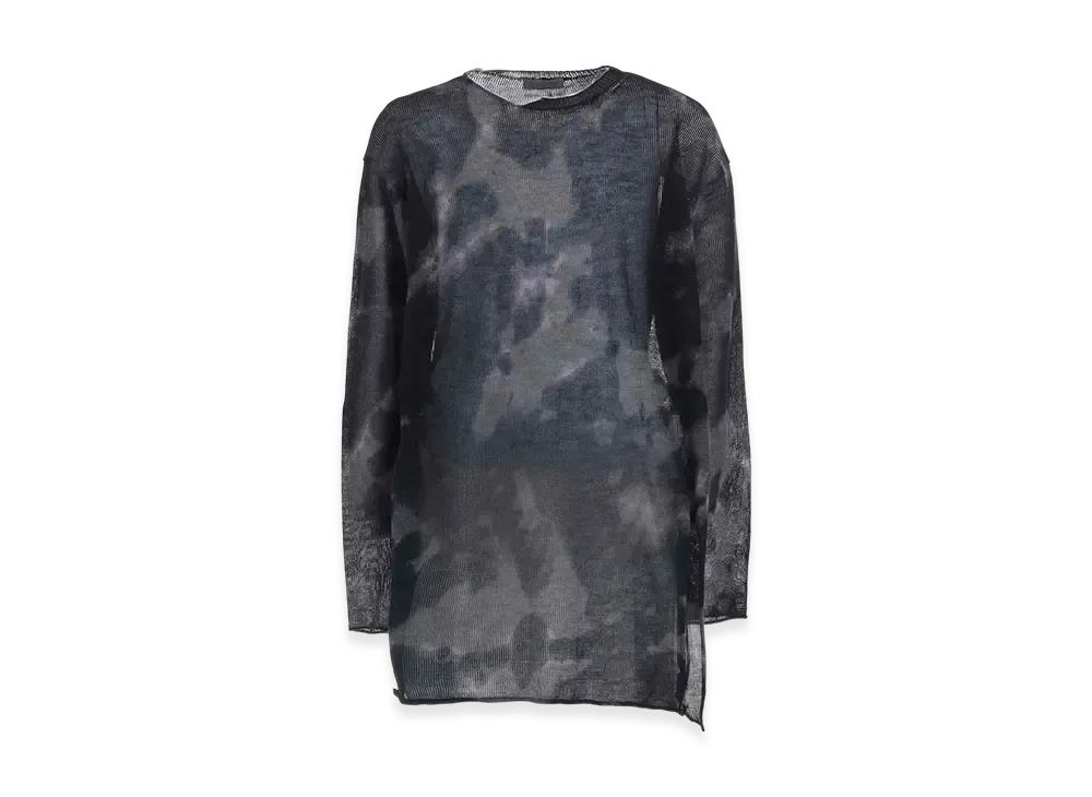 Yohji Yamamoto POUR HOMME 7G Dyed Jersey Front Slit Long Sleeve "Black"