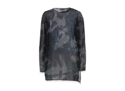 Yohji Yamamoto POUR HOMME 7G Dyed Jersey Front Slit Long Sleeve "Black"