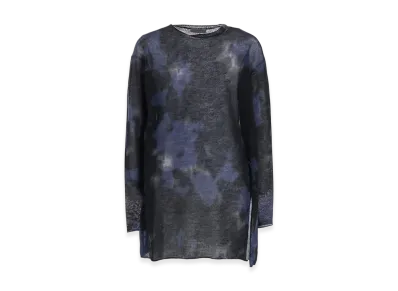 Yohji Yamamoto POUR HOMME 7G Dyed Jersey Front Slit Long Sleeve "Purple"