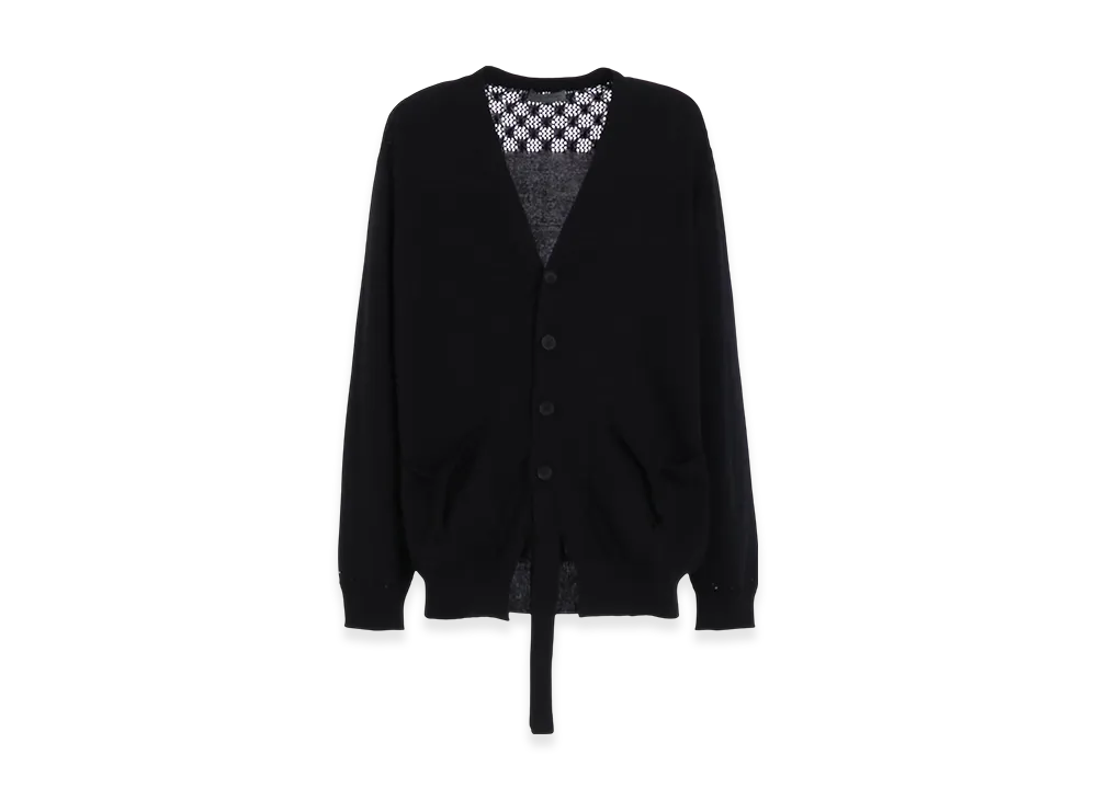 Yohji Yamamoto POUR HOMME 7G Openwork Jersey Plain Front V CD "Black"