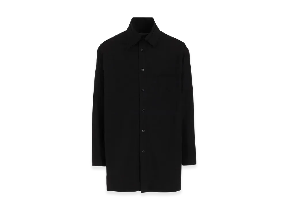Yohji Yamamoto POUR HOMME Chain Stitch Broad Spare Triple Collar Blouse "Black"