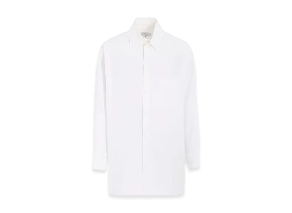 Yohji Yamamoto POUR HOMME Chain Stitch Broad Spare Triple Collar Blouse "White"
