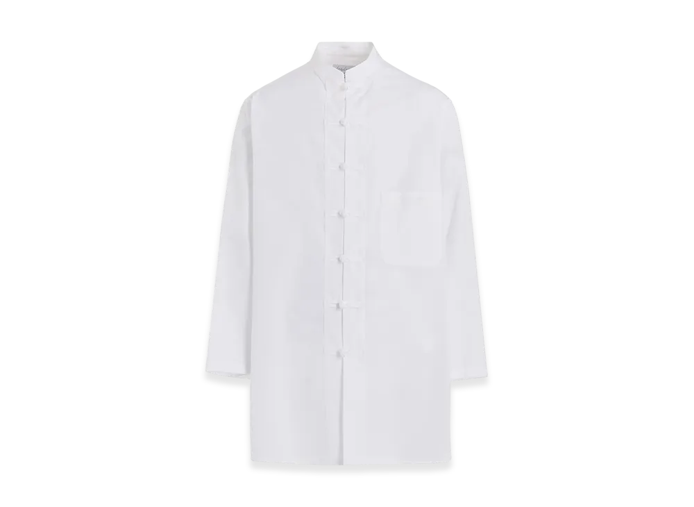 Yohji Yamamoto POUR HOMME Chain Stitch Broad Mandarin Collar Blouse "White"