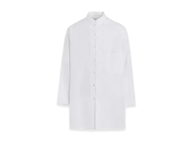 Yohji Yamamoto POUR HOMME Chain Stitch Broad Mandarin Collar Blouse "White"