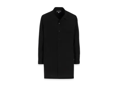 Yohji Yamamoto POUR HOMME Chain Stitch Broad Open Collar Blouse "Black"