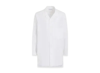 Yohji Yamamoto POUR HOMME Chain Stitch Broad Open Collar Blouse "White"