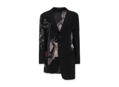 Yohji Yamamoto POUR HOMME Portrait Back Print Jacket "Black"