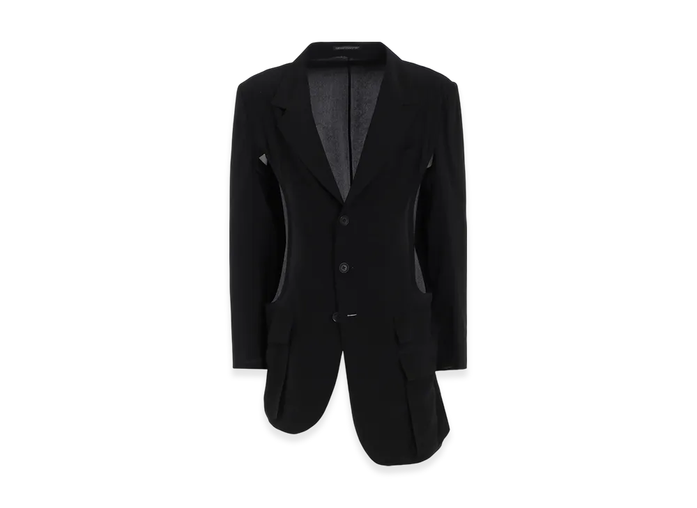 Yohji Yamamoto POUR HOMME 16M Crepe De Chine Side Opened Jacket "Black"