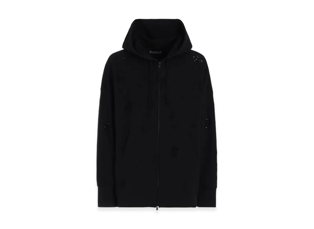 Yohji Yamamoto POUR HOMME Damaged Lining Yoke Hoodie "Black"
