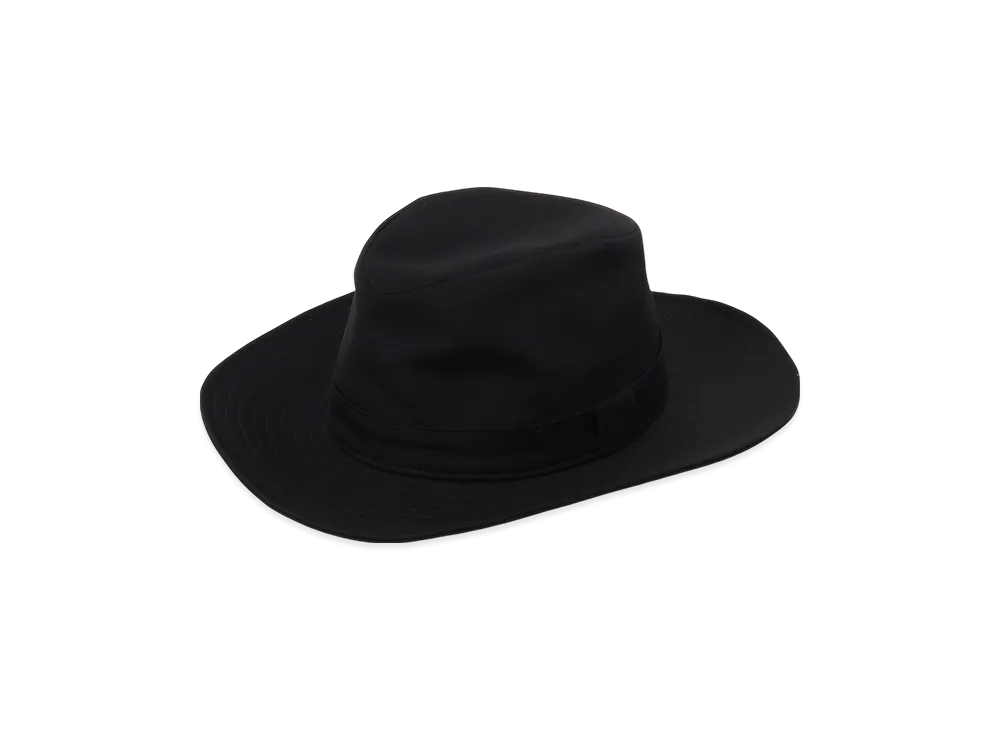 Yohji Yamamoto POUR HOMME Wool Gabardine Wide Middle Brim Hat "Black"