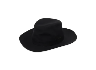 Yohji Yamamoto POUR HOMME Wool Gabardine Wide Middle Brim Hat "Black"