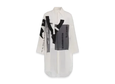 Yohji Yamamoto POUR HOMME Asymmetry Collar Print Blouse "White"