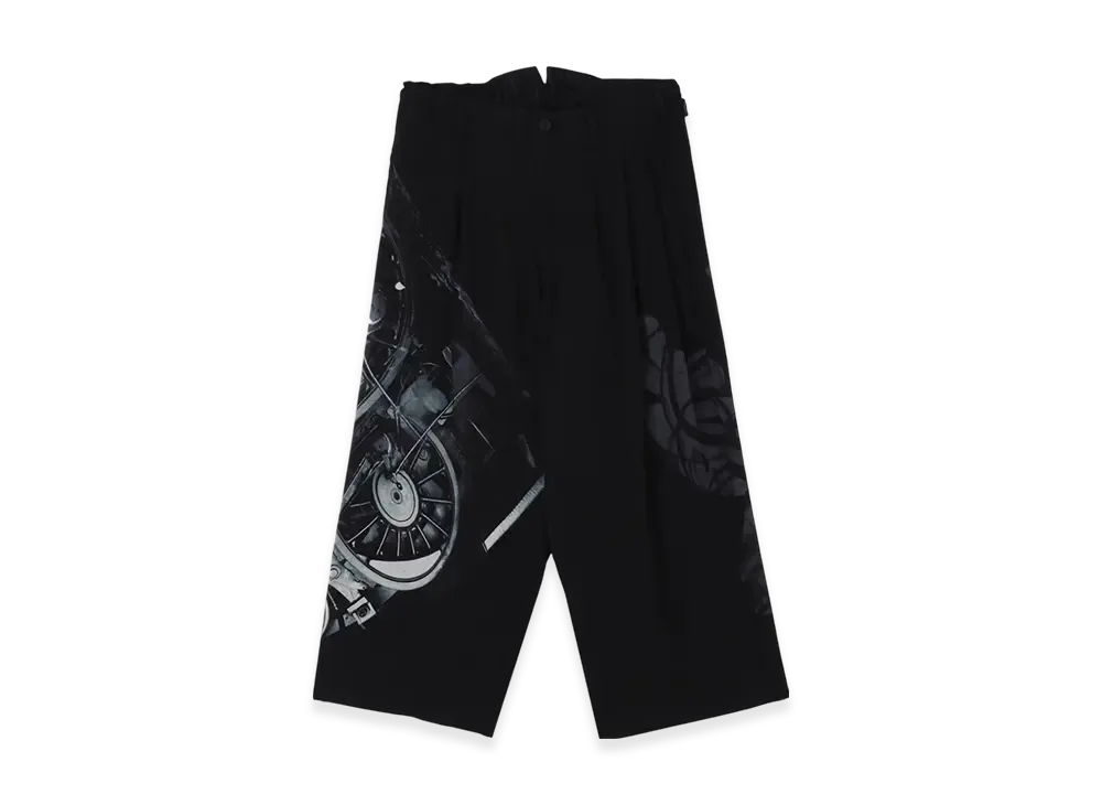 Yohji Yamamoto POUR HOMME Wheel Print Pants "Black"