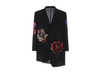 Yohji Yamamoto POUR HOMME Flower Print Jacket "Black"