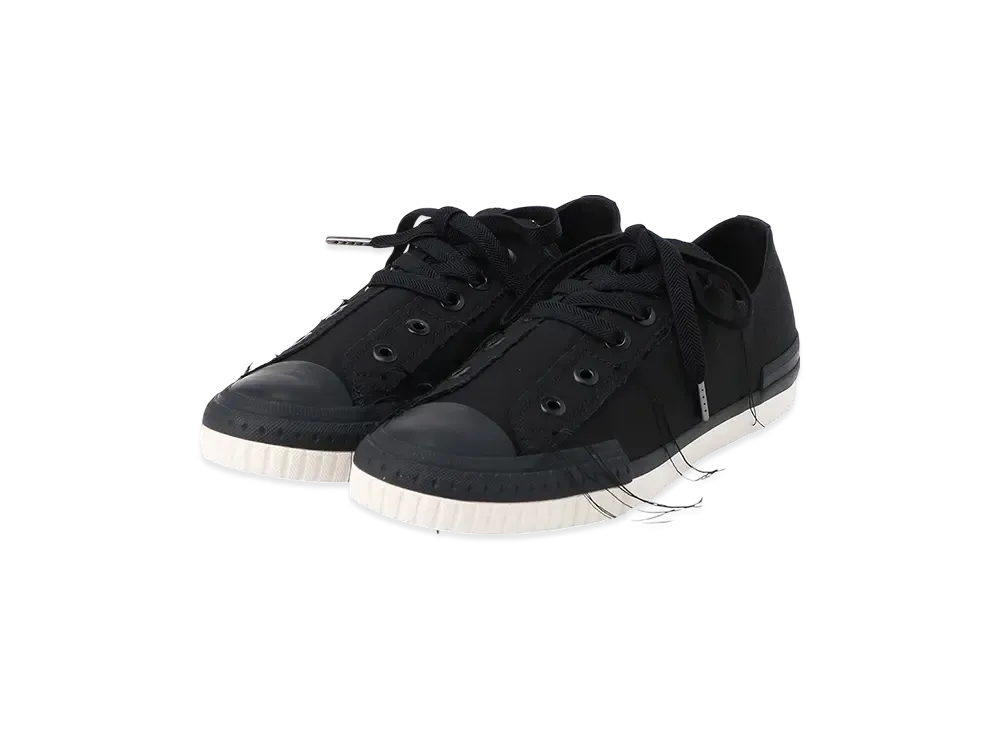 Yohji Yamamoto POUR HOMME 8/CN Canvas Low Top Slip On Sneaker "Black/White"