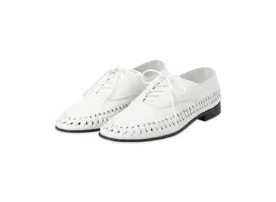 Yohji Yamamoto POUR HOMME Soft Sheep Round Mesh Shoes "White"