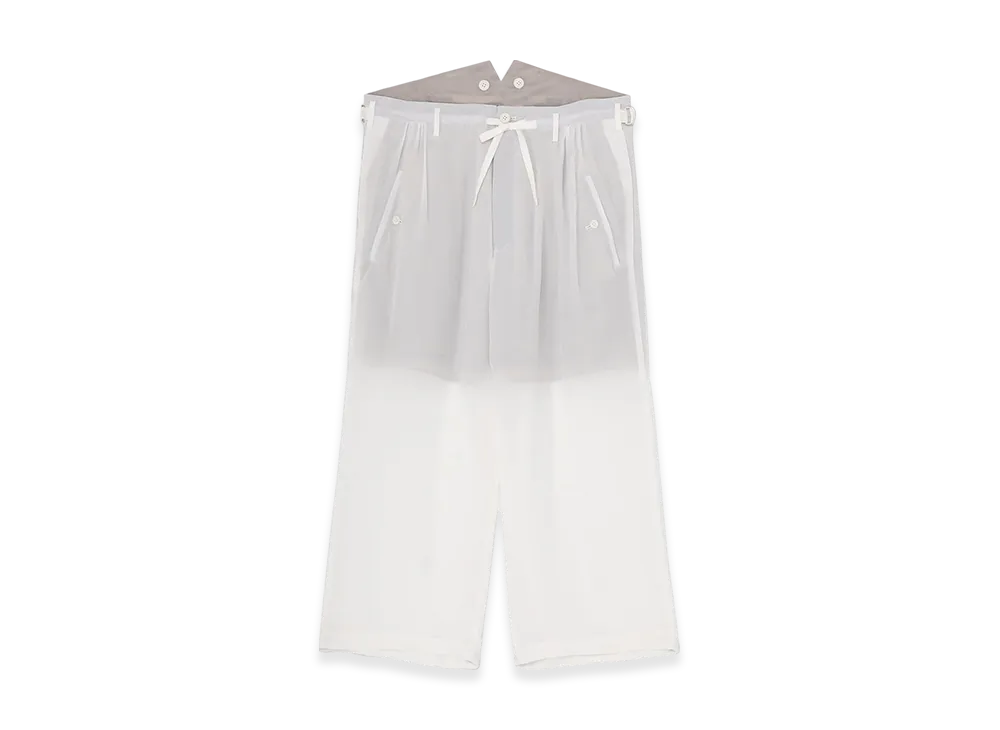 Yohji Yamamoto POUR HOMME 12M Silk Desin Suspender Slim Pants "White"