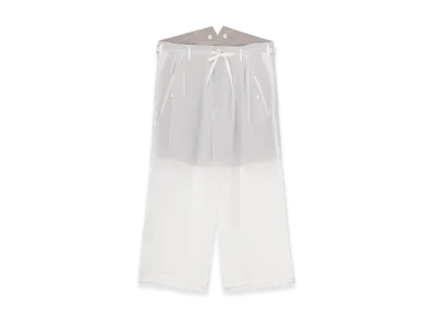 Yohji Yamamoto POUR HOMME 12M Silk Desin Suspender Slim Pants "White"