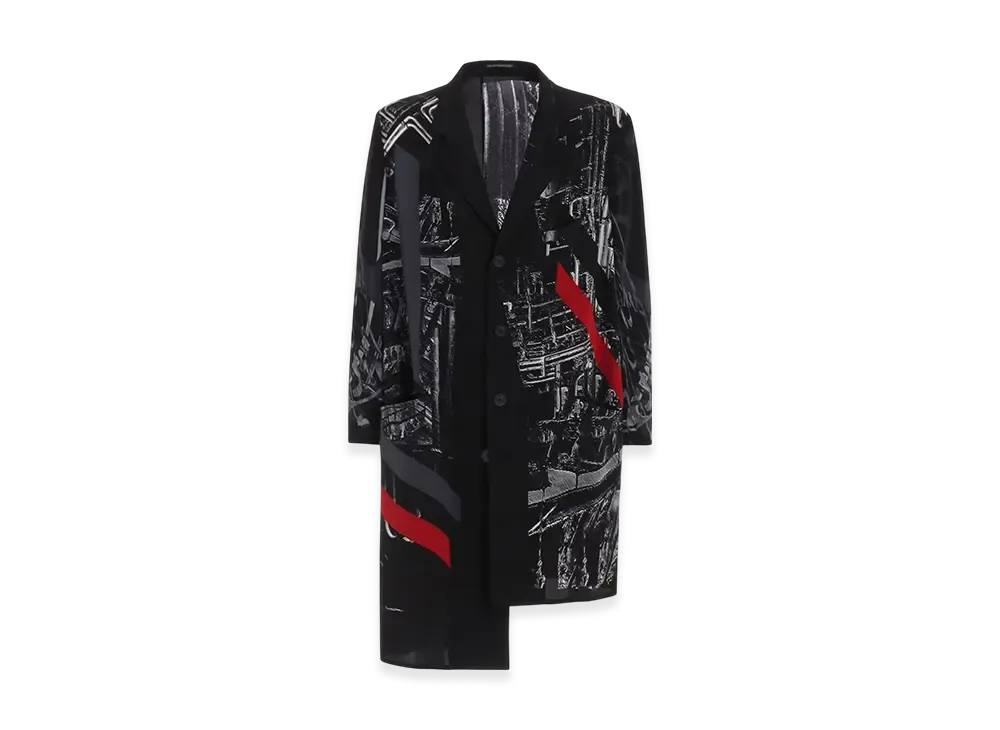 Yohji Yamamoto POUR HOMME Universe Message Print Jacket "Black"