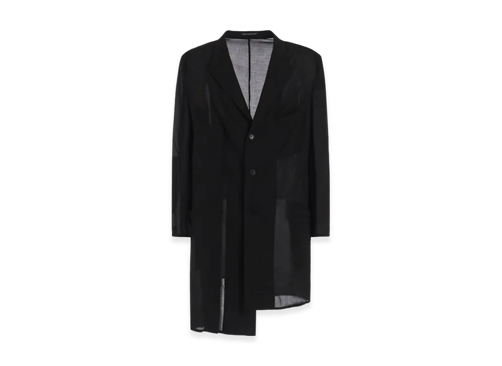 Yohji Yamamoto POUR HOMME 80 Modal Loan Asymmetry Jacket "Black"
