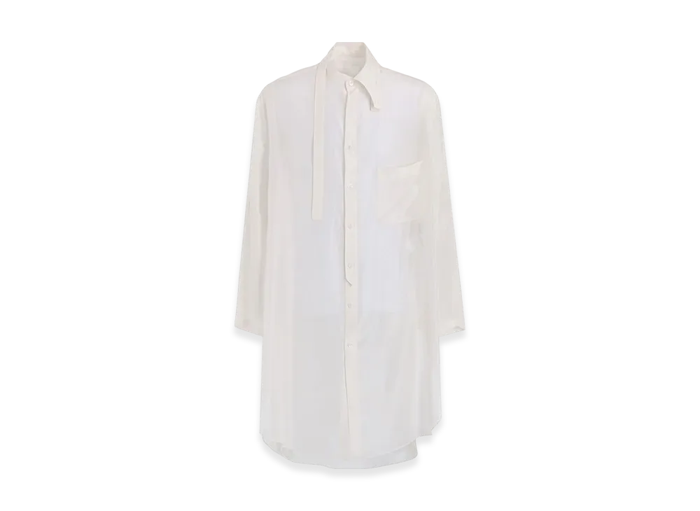 Yohji Yamamoto POUR HOMME 10M Silk Asymmetry Collar Shirt "Off White"