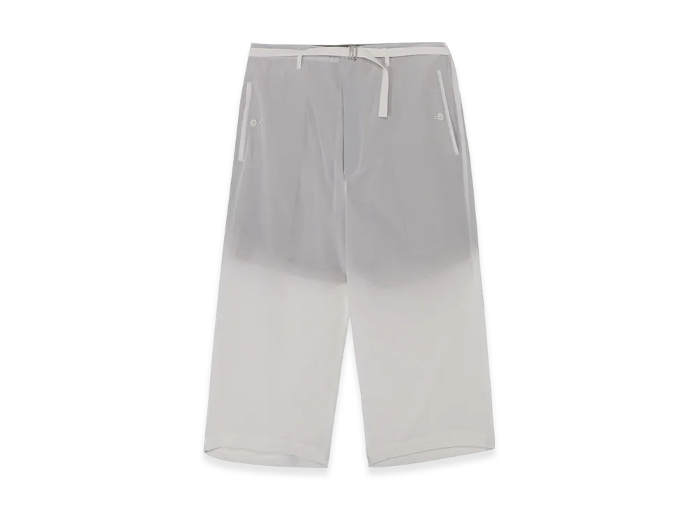 Yohji Yamamoto POUR HOMME 12M Silk Desin Belted Wide Pants "White"