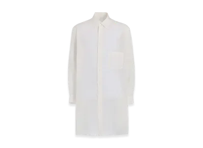 Yohji Yamamoto POUR HOMME 60 Cellulose Loan Back Paneled Slit Blouse "Off White"