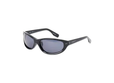 Yohji Yamamoto POUR HOMME Black Acetate Curve Sunglasses "Blue"