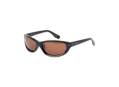 Yohji Yamamoto POUR HOMME Black Acetate Curve Sunglasses "Brown"