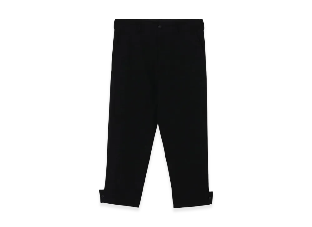 Yohji Yamamoto POUR HOMME Wool Gabardine Belted Hem Pants "Black"