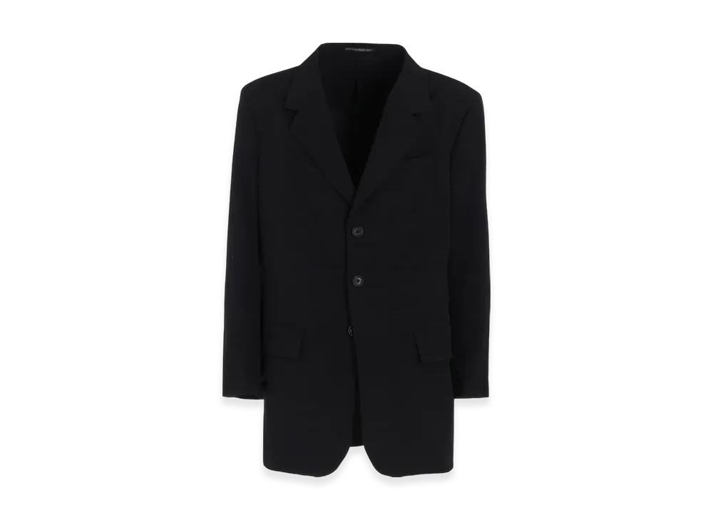 Yohji Yamamoto POUR HOMME Wool Gabardine Back Opening Jacket "Black"