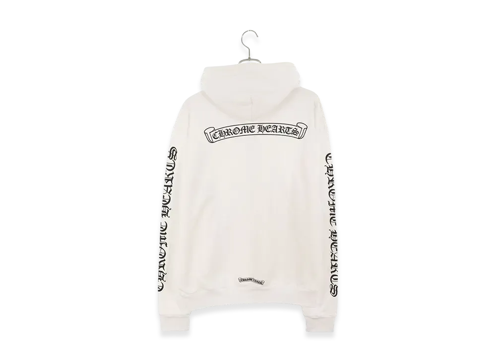 Chrome Hearts Back Scroll Logo Zip Hoodie "White"