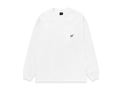 HUF Script Pocket LS Tee "White"