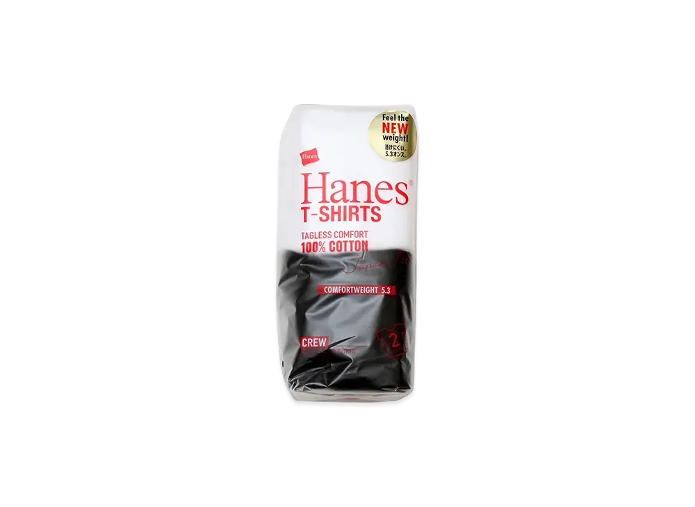 Hanes Japan Fit Crewneck 5.3oz T-Shirt (2-Pack Set) "Assort"