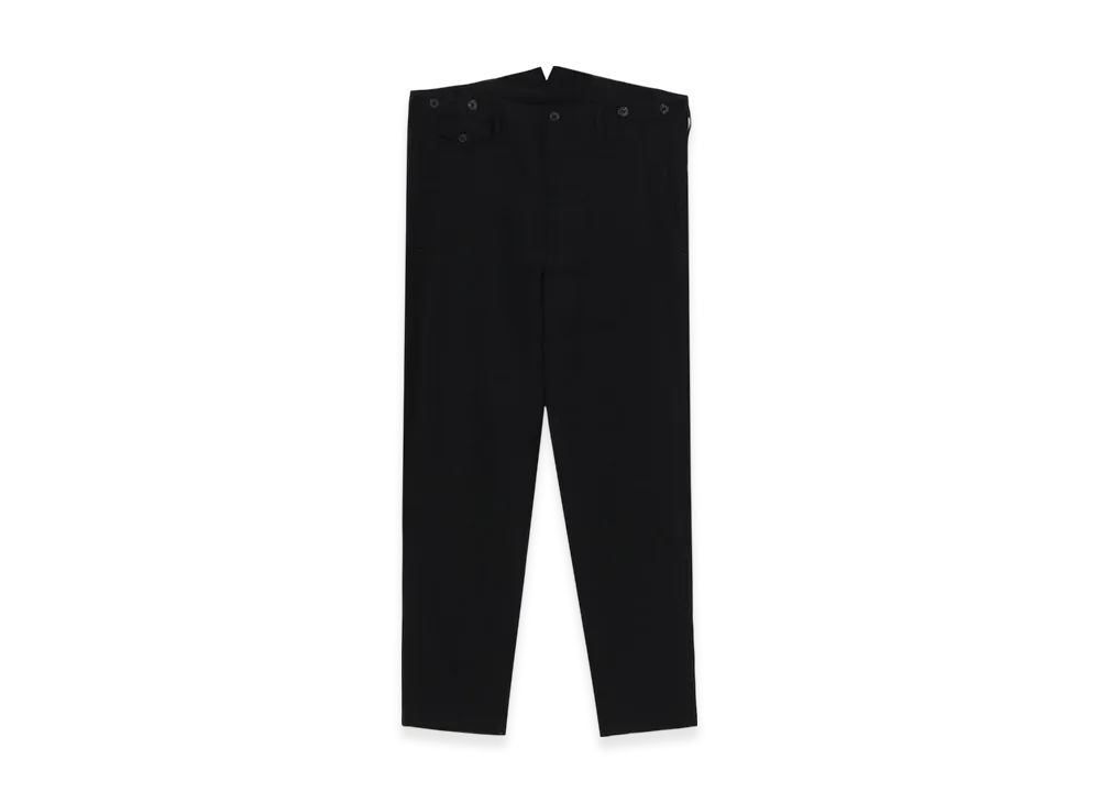 Yohji Yamamoto POUR HOMME Wool Gabardine Suspender Slim Pants "Black"