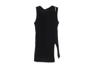 Yohji Yamamoto POUR HOMME Single Jersey Binder V-Neck Tank Top "Black"