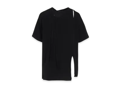 Yohji Yamamoto POUR HOMME Single Jersey Binder V-Neck T "Black"